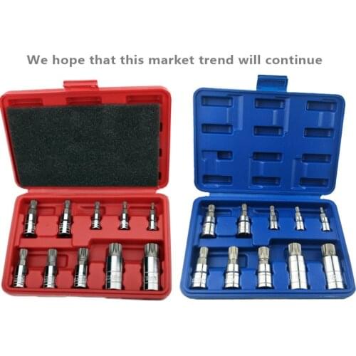 10pc Twelve-angle Middle Hole M Series Sleeve Blue Box/red Box