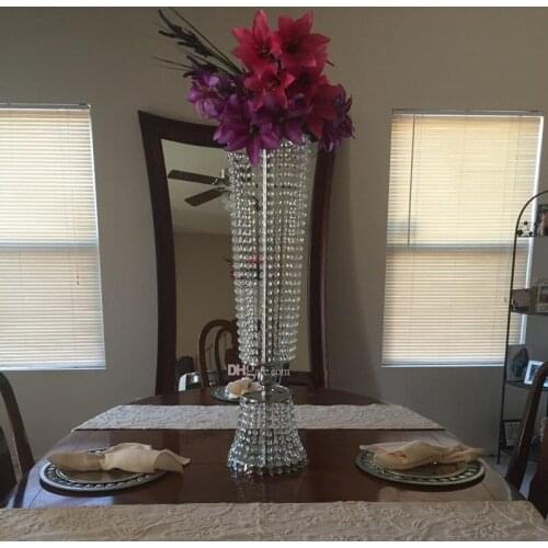 100CM Tall Upscale Crystal Bead Curtain Cited Wedding Centerpieces Table Decoration Candlestick Welcome area Decoration Props