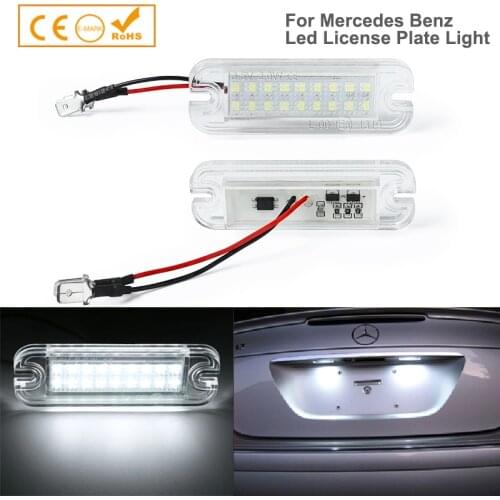 2Pcs No Error White LED License Plate Lights Car Accessories For Mercedes Benz W463 G500 G550 G55 G63 G65 AMG Number Plate Lamps