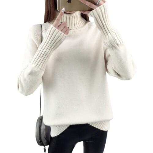 2020 new autumn/winter turtleneck sweater women loose outer wear wild thick knitted ladies pullover sweaters inner base shirt