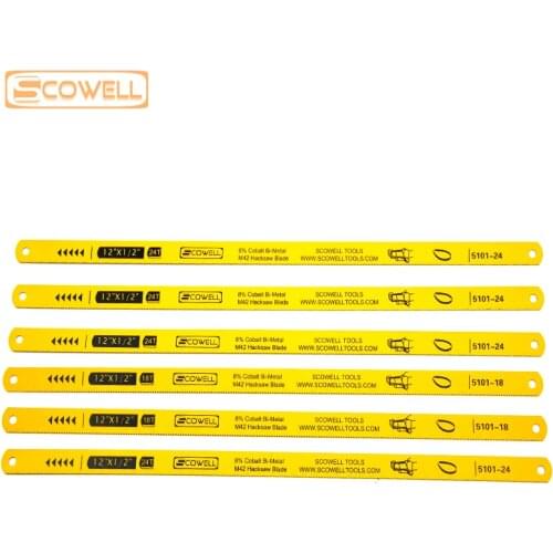 30% Off SCOWELL Professional Quality HSS Bimetal M42 (8% cobalt) Flexible Hacksaw Blades 24T 18T Hand Saw Blade steel Saw Blades