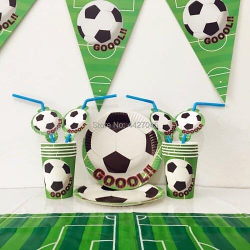 32pcs/lot football Children Birthday Party Decorations Kids Party Supplies Birthday Disposable Tableware Sets Kids Party Favors