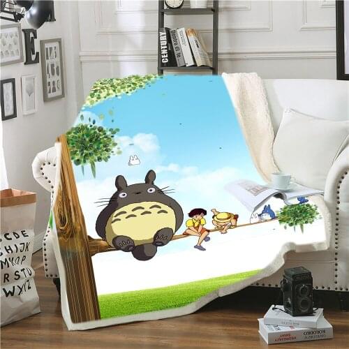 3D Cute Chinchilla Printed Blanket Animation Flannel Wool Blanket Printed Warm Bed Throw Blanket Children Blanket Style