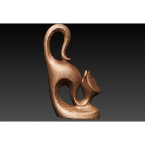 3D model for cnc or 3D printers in STL file format cute cat relief