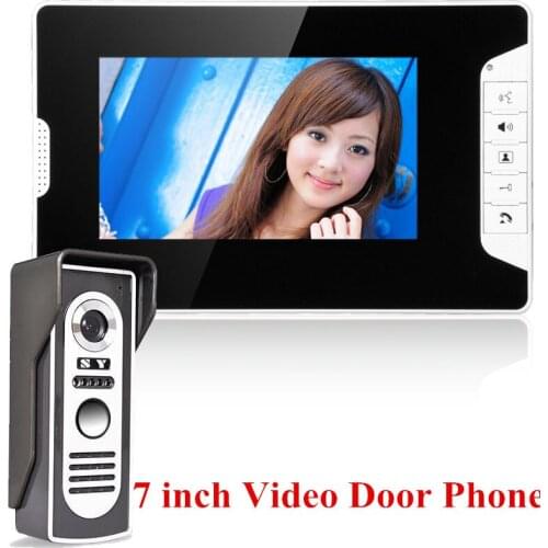7 Inch Color TFT Display Wired Video Door Phone Doorbell Wired Intercom Kit 1-camera 1-monitor Night Vision