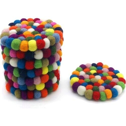 8Pcs 10cm Colorful Round Felting Coaster, Insulation Hot Pads, Absorbent Coasters, Coasters for Drinks, Office Coaster