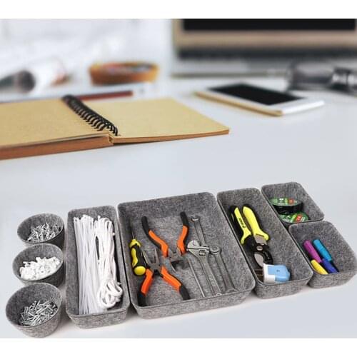 8Pcs Felt Sundries Storage Tray Multi-purpose Desktop Storage Box Home Office Trays Storage Bins for Desktop Storage Baskets