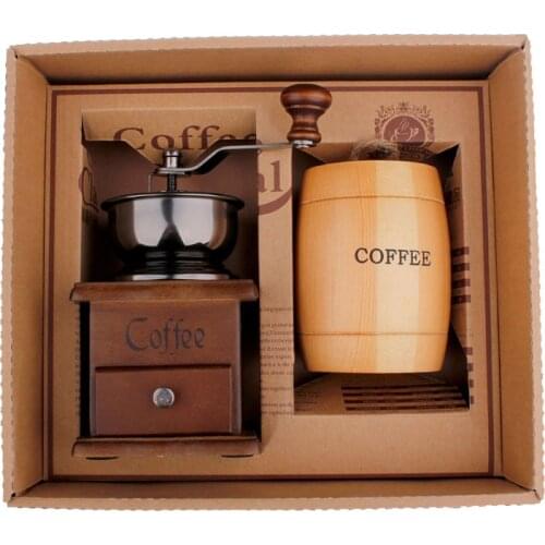 Free shipping box mill Coffee gift box coffee pot set free shipping items manual coffee grinder steel core grinder machine