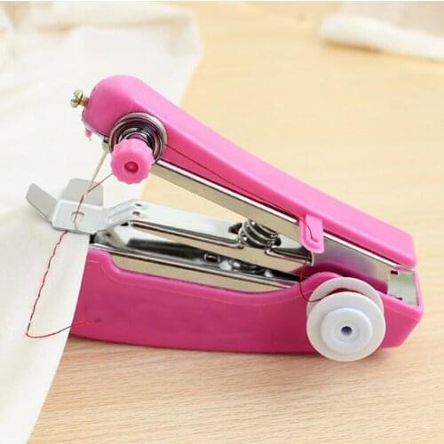 4 Colors Mini Sewing Machines Creative Simple Sewing Tools Needlework Cordless Hand-Held Clothes Portable Sewing Machines