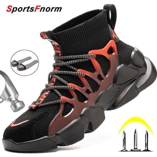 Work Shoes Men Puncture-proof Work & Safety Boots Indestructible Work Sneakers Security Shoes Lightweight High gang Boots Unisex