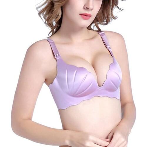 Thyme Sexy Bra Wireless Thin Adjusted Straps Push Up Bra Women Seamless Underwear Women Palm Massage Shell Bra Lingerie