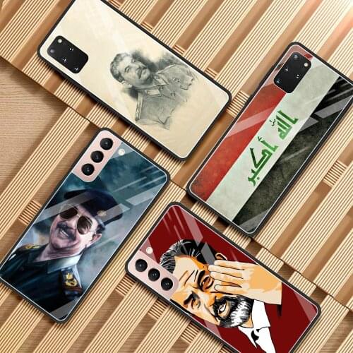 Phone case For Samsung S21 S20 Ultra Plus FE S10e Lite S10 S9 S8 plus Glass Bumper Soft Fundas Saddam Hussein Iraq Smart