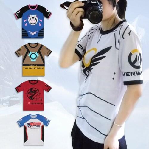 COSTAR Hot Game OW SOLDIER:76 DVA Mccree Tracer Angela Ziegler Cosplay Cotton Soft Wearing Fashion T-shirt Harajuku Unisex Tees