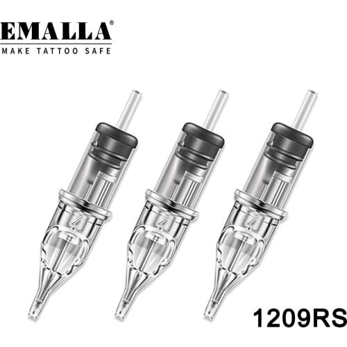 TIPTOP 20PCS 0.35MM 9RS Tattoo Cartridge Needles Round Shader Cartridge Needles for Tattoo Permanent Makeup Tattoo Machine Gun