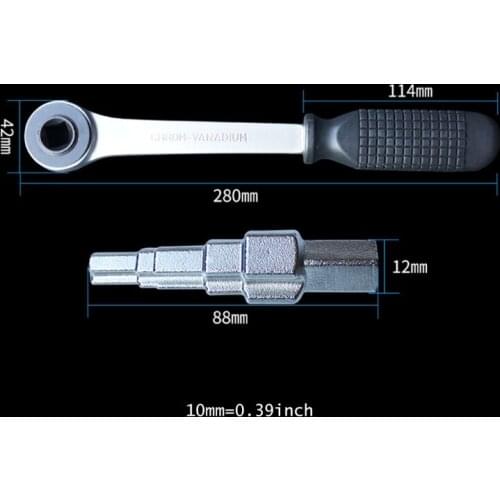K1KA Ratcheting Wrench Air Conditioner Ratcheting Service Wrench for Household Radiator Equipment, Equipment Repair