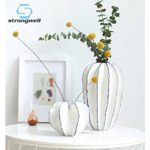 Strongwell Nordic Creative Carambola Shape Flower Vase Hydroponics Home Living Room Decoration Ornament Flower Arranement Crafts