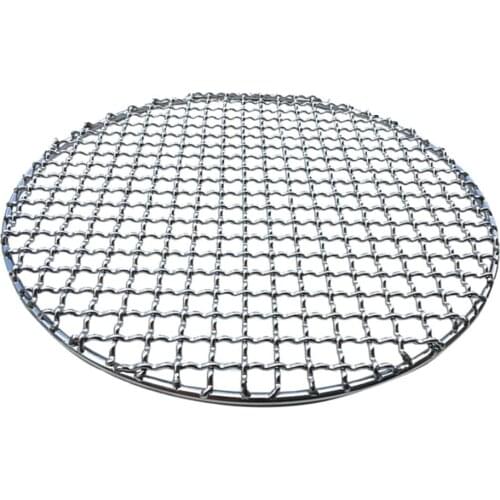 Stainless Steel Round Barbecue BBQ Grill Mesh Net Non-stick Barbecue Baking Pan Bacon Grill Tool Iron Net Barbecue Mat Grid