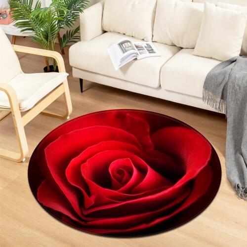 Living Room Round Carpet Home Bedroom Bedside Hallway Children Chair Floor Mat Kids Valentines Decoration Rug Room Pattern Day