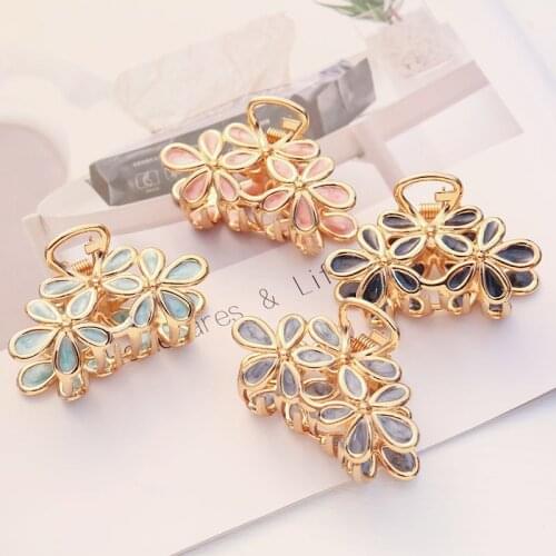 Metal Hairpins For Girl Women Flower Hair Claw 1PCS Headdress Ornament Styling Tools Gorgeous Small Hair Clips Hair Accessories