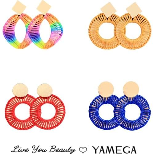 Fashion Winding Rope Thread Hoop Earrings Unique Rainbow Red Yellow Gold Trendy Drop Hoops Earrings For Women Jewelry Gifts New