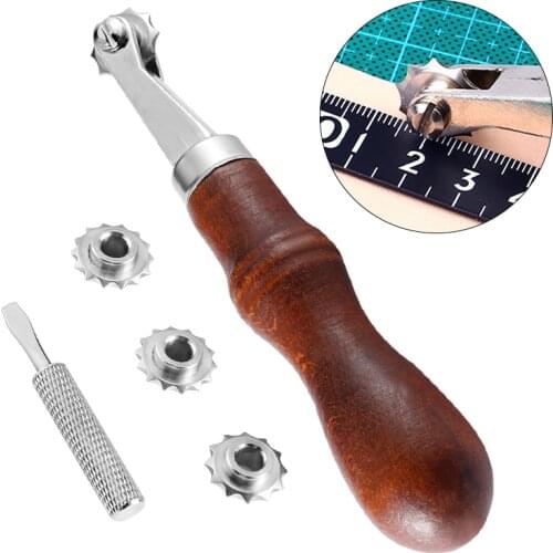 LMDZ Leather Craft Set DIY American Pitch wheel Leather Craft Sewing Spacer Stitching Wheel Marker Tool Leather Work