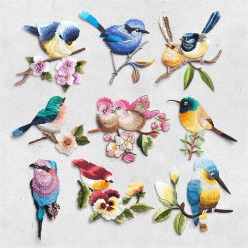 Bird Iron on Patch for Clothing Animal of The Breach Embroidery Applique DIY Hat Coat Dress Pants Accessories Cloth Sticker