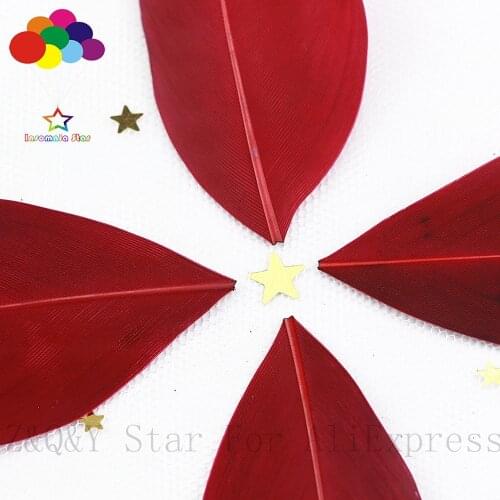 Natural goose feather 5-9cm floating head feather dyed wine red 100PCS for home decoration craft DIY jewelry decoration feather