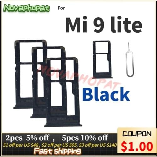 Novaphopat For Xiaomi Mi 9 lite SIM Card Tray Holder Micro SD Slot Socket Adapter Replacement + Tracking