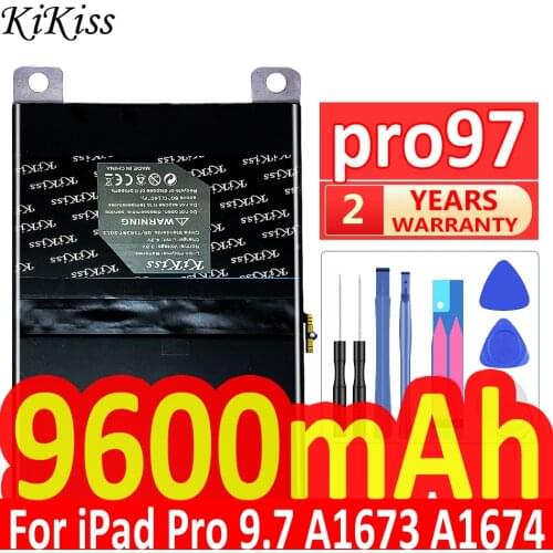 KIKISS New Original 9600mAh Tablet Battery for Apple iPad Pro 9.7 A1673 A1674 A1675 Replacement High Capacity Bateria +Tools