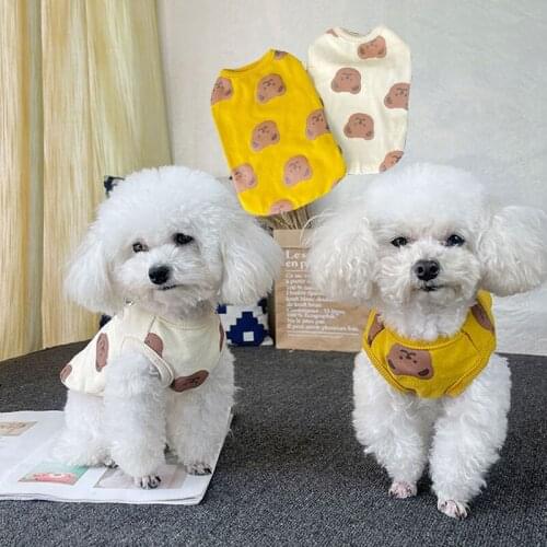 Little Bear Pattern Puppy Clothes Spring Cotton Cute Dog Clothes for Small Dogs Leisure Ropa Perro for Bichon Teedy Chihuahua
