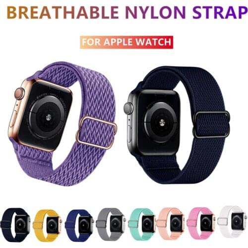 Braided Solo Loop Apple watch band nylon strap for Elastic band series 44mm 42mm 38mm 40mm band for iwatch Series SE/6/5/4/3/2/1