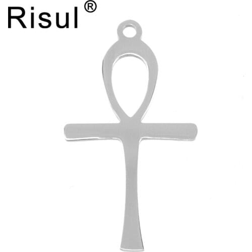 Risul ankh cross crux ansata Pendants Egyptian Cross symbol of life mirror polish Stainless steel wholesale 50pcs