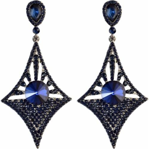 Luxury Wedding Shiny Rhinestone Earring For Women Fashion Statement Long Tassel Earrings Party Jewelry pendientes Wholesale