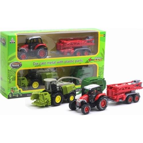 Gift Slide Alloy Farmer Car Model Harvester Set engineering Agricultural Vehicle Tractor Toy Car set Farm Truck