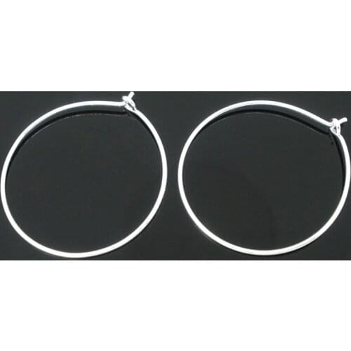 100pcs 25-35mm Silver/ Golden Ear Rings Copper Hoop Earrings Jewelry Finding Earrings For Women DIY Jewelry Making Accessories