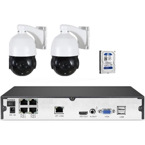 ONVIF POE 4MP 5MP IP PTZ Speed Dome Camera 4channel 4POE NVR 1TB HDD Outdoor Surveillance System Kit P2P Mobile App Remote View