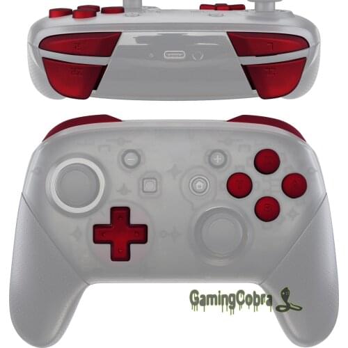 Soft Touch Red Repair ABXY D-pad ZR ZL L R Keys Replacement Full Set Buttons w/ Tools for Nintendo Switch Pro Controller