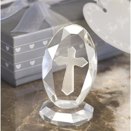 Wedding Party Favor And Anniversary Gift Choice Crystal Cross Standing Favors With Gift Box LX2775