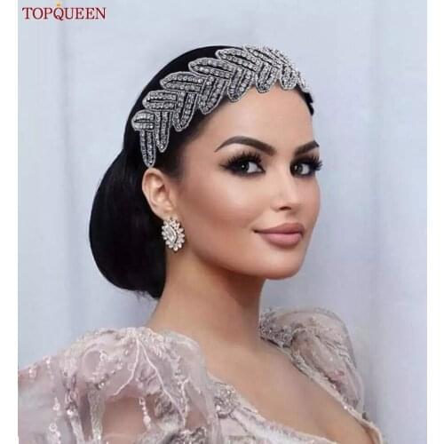 TOPQUEEN S238-D Handmade Rhinestone Wedding Headband Wholesale Wedding Hairbands Heavy Industry Baroque Headhoop for Prom Party