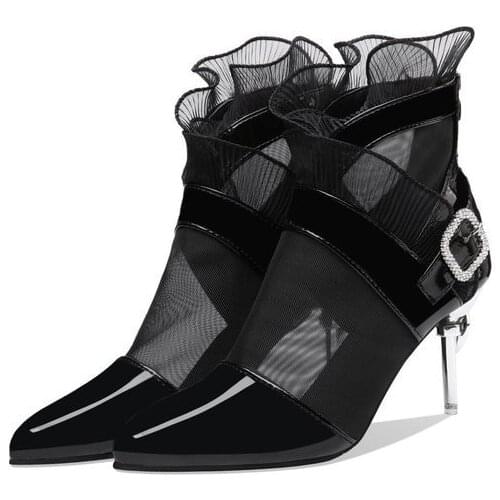 Sexy New Women high heels Black Flock Women Pumps Female Platform Winter Thick with Autumn Round Single Shoes
