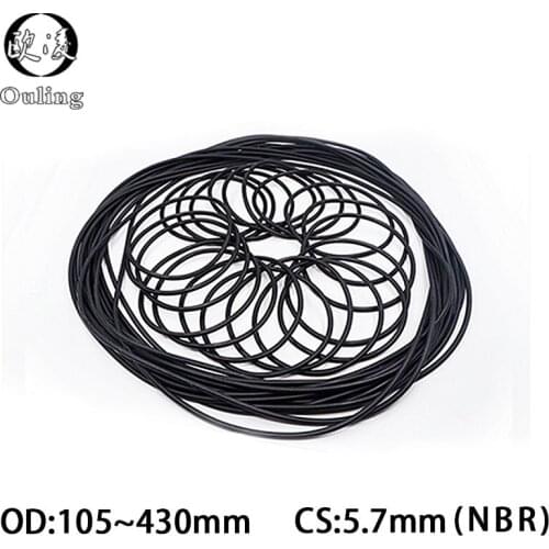 Rubber Ring NBR Sealing O-Ring 5.7mm Thickness OD110/120/130/140/430mm O ring Seal Gasket Oil Resistant Rings Nitrile Washer