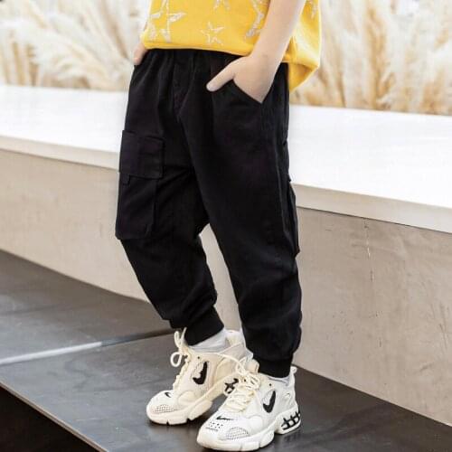 Spring Autumn Thin Casual Pants Boys Kids Trousers Children Clothing Teenagers Formal Outdoor Elastic Waist High Quality