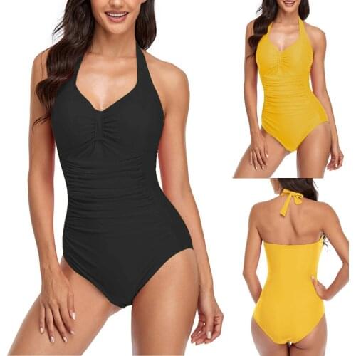 Women One Piece Swimsuit Bandeau Bandage Solid Bikini Push-up Brazilian Swimwear Beachwear Black Swimsuit Summer Bathing Suit