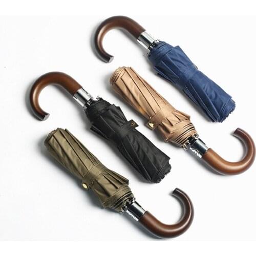 Japanese Automatic Umbrella Sun Parasol Men Business Folding Umbrella Windproof Men Black Coating Rain Umbrellas Paraguas SY222