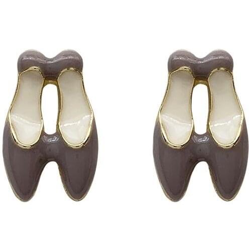 10 pair /lot fashion jewelry accessories gold metal enamle shoe earrings