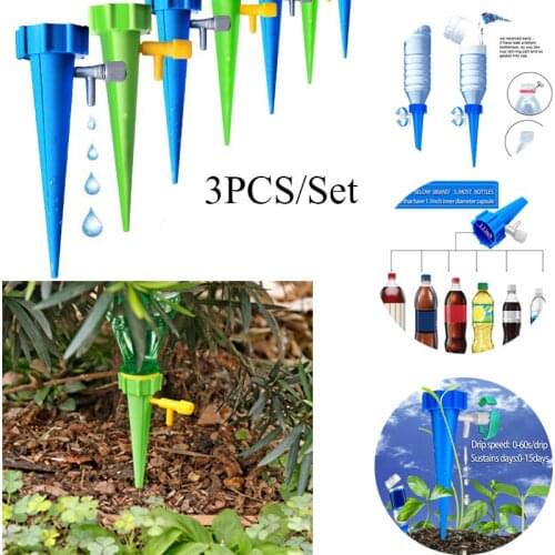 3pcs/set Automatic Watering Tools Watering Drip Device Gardening Flower Pot Plant Potted Watering Spikes Irrigation System