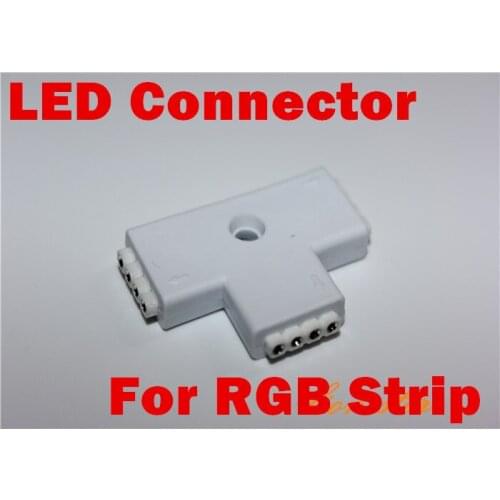 5PCS/Lot 10mm 4pin T type RGB led connector wireless for 5050 RGB strip light No need soldering easy connect