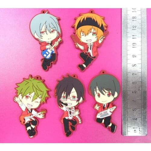 5pcs/lot Mikagura School Suite Japanese anime figure rubber mobile phone charms/key chain/strap