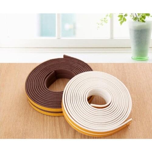 9*2mm 10Meters I-type Window Door Foam Adhesive Draught Excluder Strip Sealing Tape Adhesive Tape Rubber Weather Strip 4 Colors