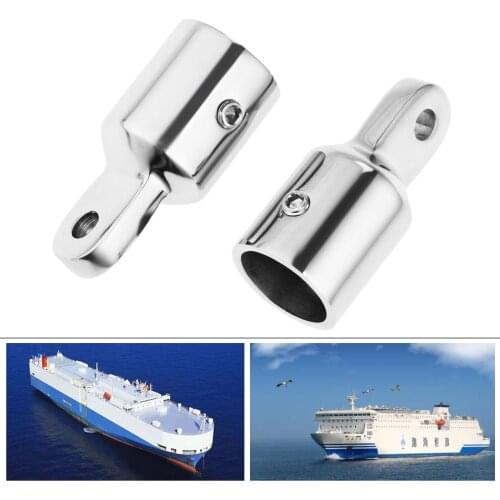 Gohantee 2pcs Stainless Steel Boats Accessories Marine 3/4'' 20mm Pipe Eye End Cap Top Fitting Hardware for Marine Boat Yachts